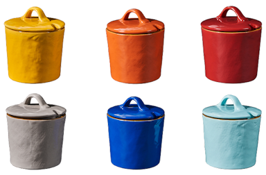 Vivi Oggi Colored Jars - Set of 6 (NEW)