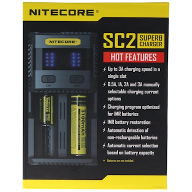 Nitecore SC2 snellader 2-voudig met max. 3A laadstroom