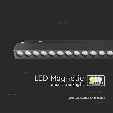 V-TAC VT-3621 Smart Magnetic Tracklights - Pendant - Black - IP20 - 20W - 2000 Lumens - 3IN1