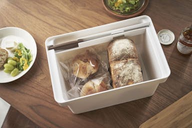 Yamazaki Bread case with knife holder - Tower - White