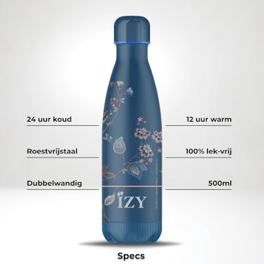 IZY Drinkfles - Pip Studio - CeCe Fiore - Waterfles - Thermosbeker - RVS - 12 uur warm - 500 ml