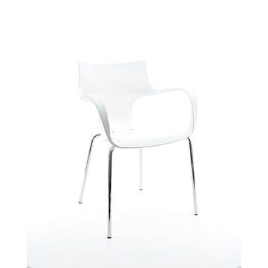 Workliving Stackable Chair Jim - Aluminum Base - White