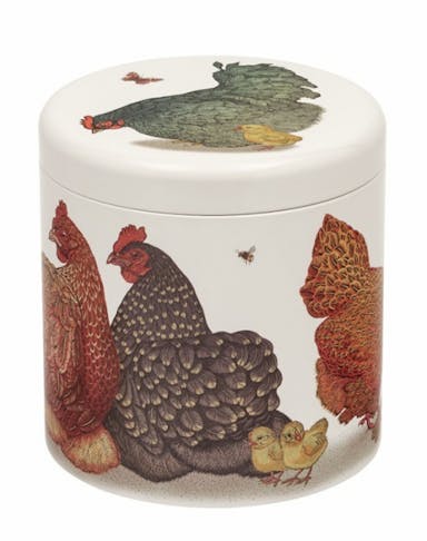 Storage Canister Chicken Family - Storage Canister - Tin - Round - Ø 17 cm x 17 cm