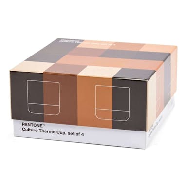 Copenhagen Design Thermo Cup Cortado Culture in Giftbox Set of 4 - Brown / Bone China