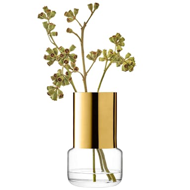 L.S.A. Aurum Vase H17cm Clear/Gold - Gold / Glass