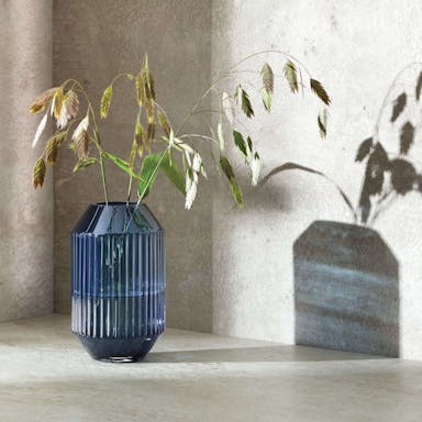 L.S.A. Rotunda Vase H15 cm Sapphire - Blue / Glass