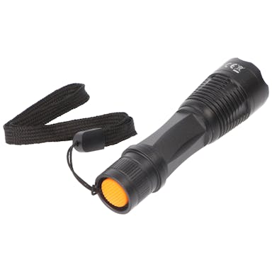 1 watt LED flashlight black including alkaline battery