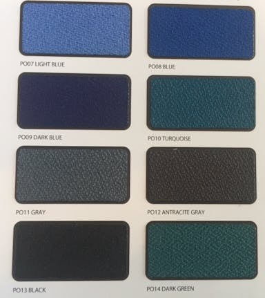 Akoestische wand Lucia breed 80CM hoog 120CM kleur lucia Turquoise PO10 kleur beugel Aluminium (RAL9