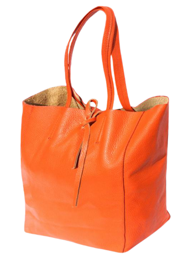 Vivi Oggi Leather Shopper - Orange