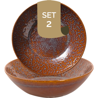 Palmer Bowl Magmatic 17 cm 51 cl Brown Stoneware 2 piece(s)