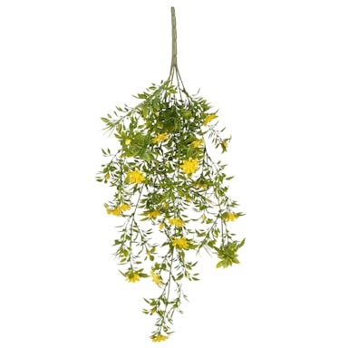 Mica Decorations Daisy Artificial Hanging Plant - H60 cm - Yellow