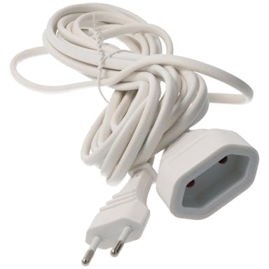 5m EURO extension cable for the flat 2-pin Euro plug, color white