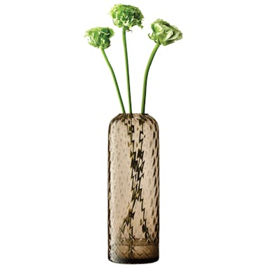 L.S.A. Dapple Vase H26.5cm Earth Brown - Brown / Glass