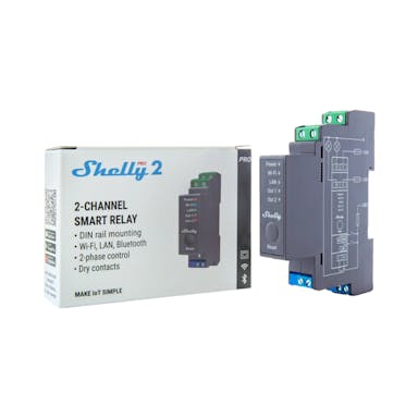 SHELLY SPSW-002XE16EU Shelly Pro 2 - WiFi-Operated Din Rail Mountable Smart Switch