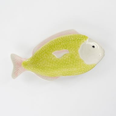 Mica Decorations Plate Fish - L29 x W14 x H2 cm - Ceramic - Light Green