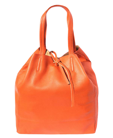 Vivi Oggi Leather Shopper - Orange