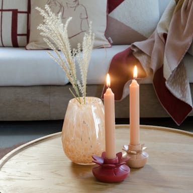 Home delight Candlestick Flower red - Sand