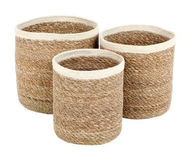 Home delight Basket Seagrass set/3 - White / Small