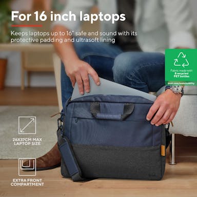 Trust laptoptas Lisboa voor 16 inch laptops, blauw