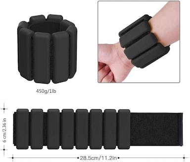 Happygetfit 2 Pieces adjustable wrist/ankle weights - Black