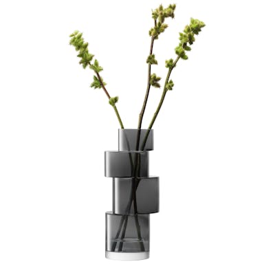 L.S.A. Tier Vase H35 cm Slate Grey - White / Glass