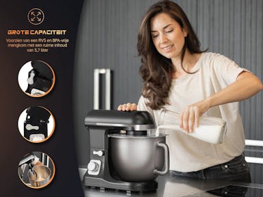 JAP MasterMix - 3in1 Kitchen Machine - Dishwasher Safe - 6 Speeds - Mixer with 5.7L Mixing Bowl