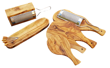 Vivi Oggi Parmesan cheese grater with olive wood receptacle 30cm