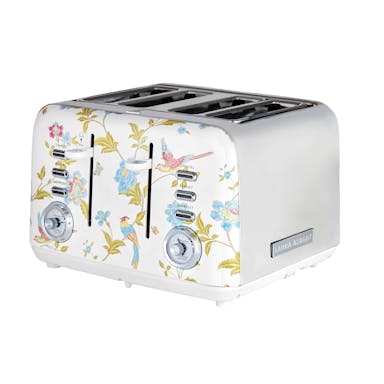 Laura Ashley Toaster by VQ | Stainless Steel Body - 4 sneden / White