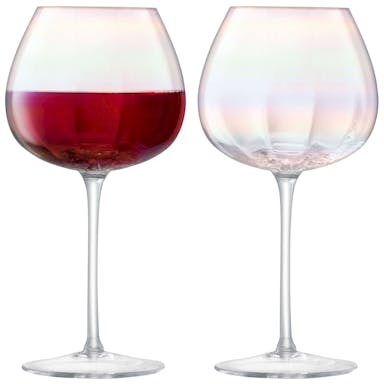 L.S.A. Pearl Red Wine Glass16oz Mother of Pearl x 2 - Transparent / Glass
