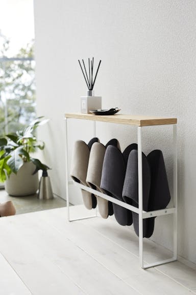 Yamazaki Wood-top slipper rack - Tower - White - White