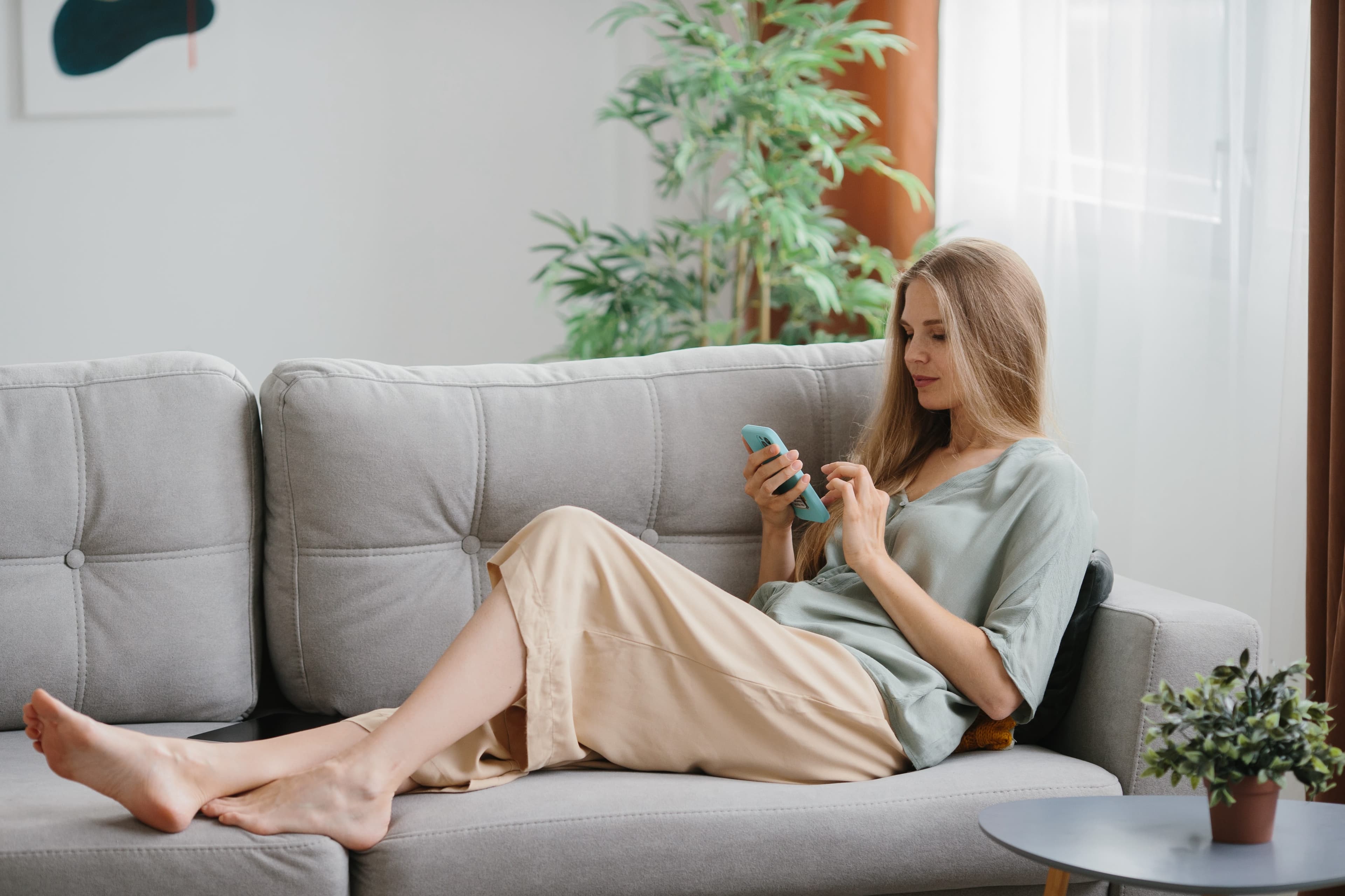 Woman on a couch