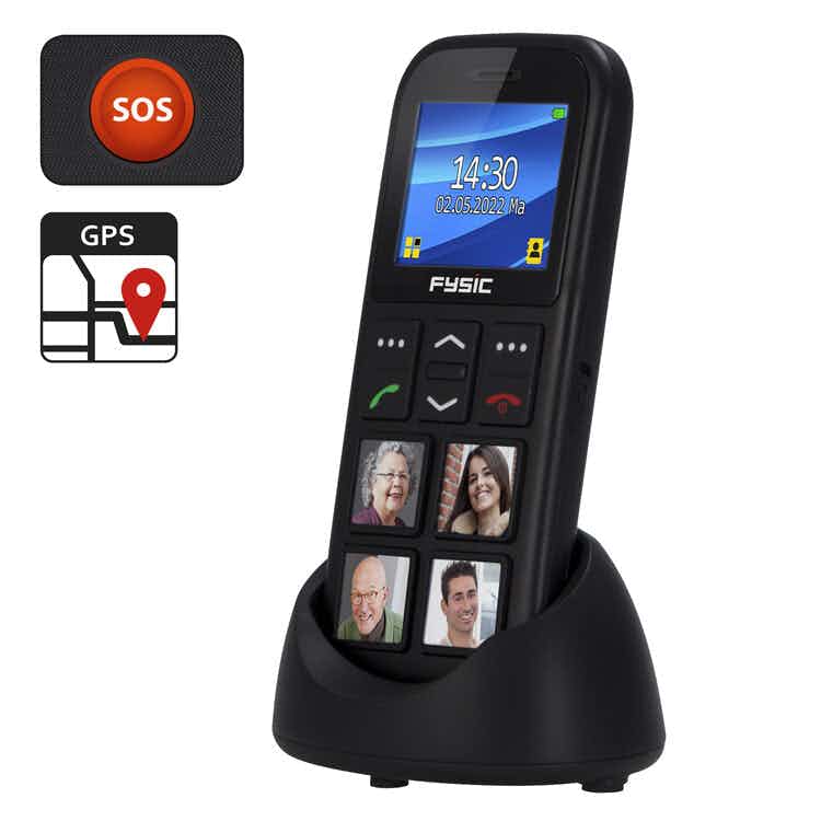 Fysic Easy to use picture dial mobile phone for seniors with SOS panic button