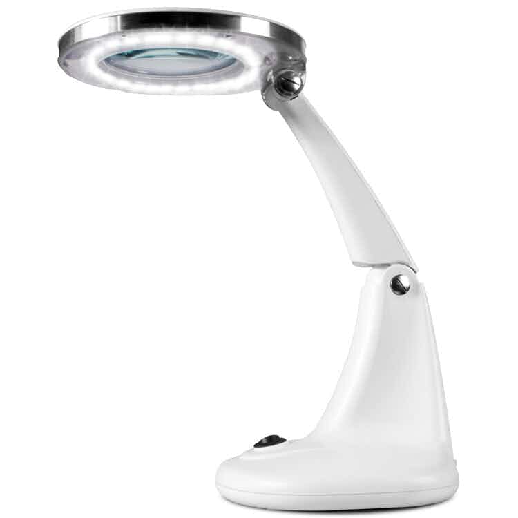Fysic LED magnifier table lamp, magnification 2,25x, white