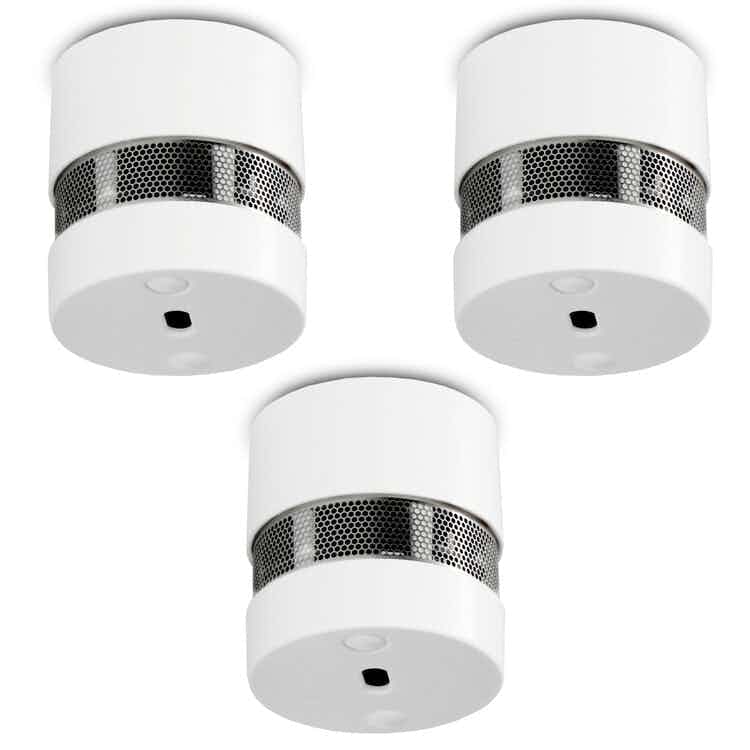 Alecto Mini smoke detector with 10 years battery and sensor runtime, 3 pack